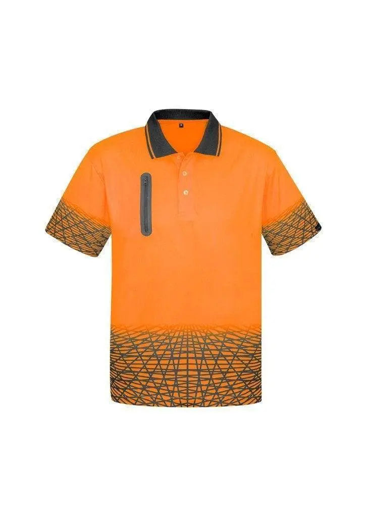 SYZMIK Men’s Tracks Polo ZH300 Work Wear Syzmik Orange/Charcoal XXS